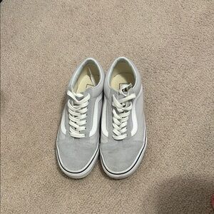 Gray and White tie up vans